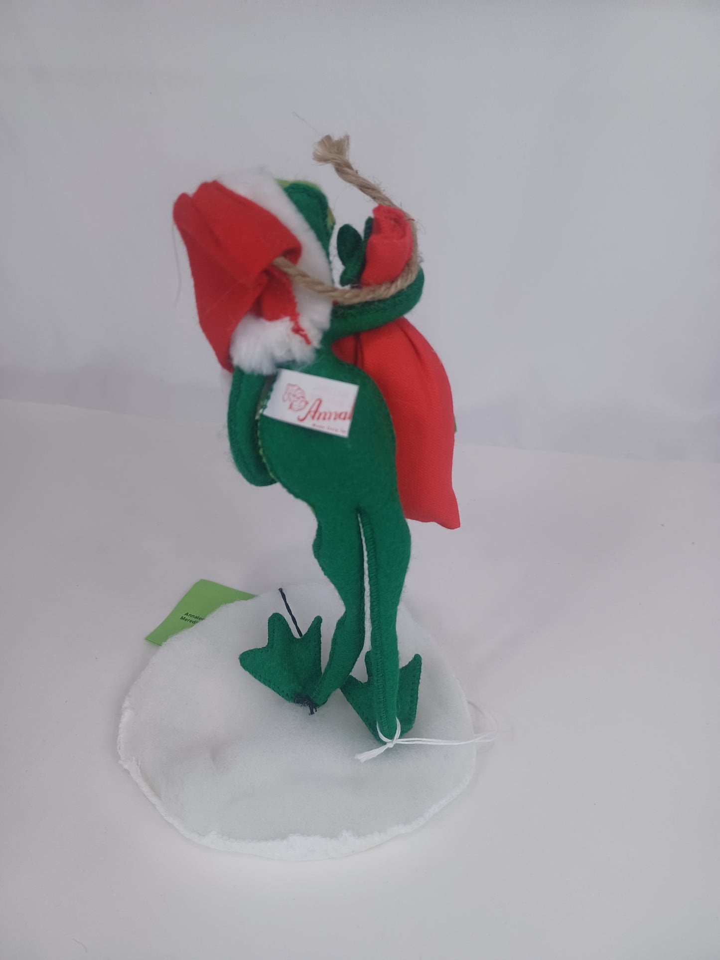 10" Santa Frog with Toy Bag and Stand 808087 Annalee