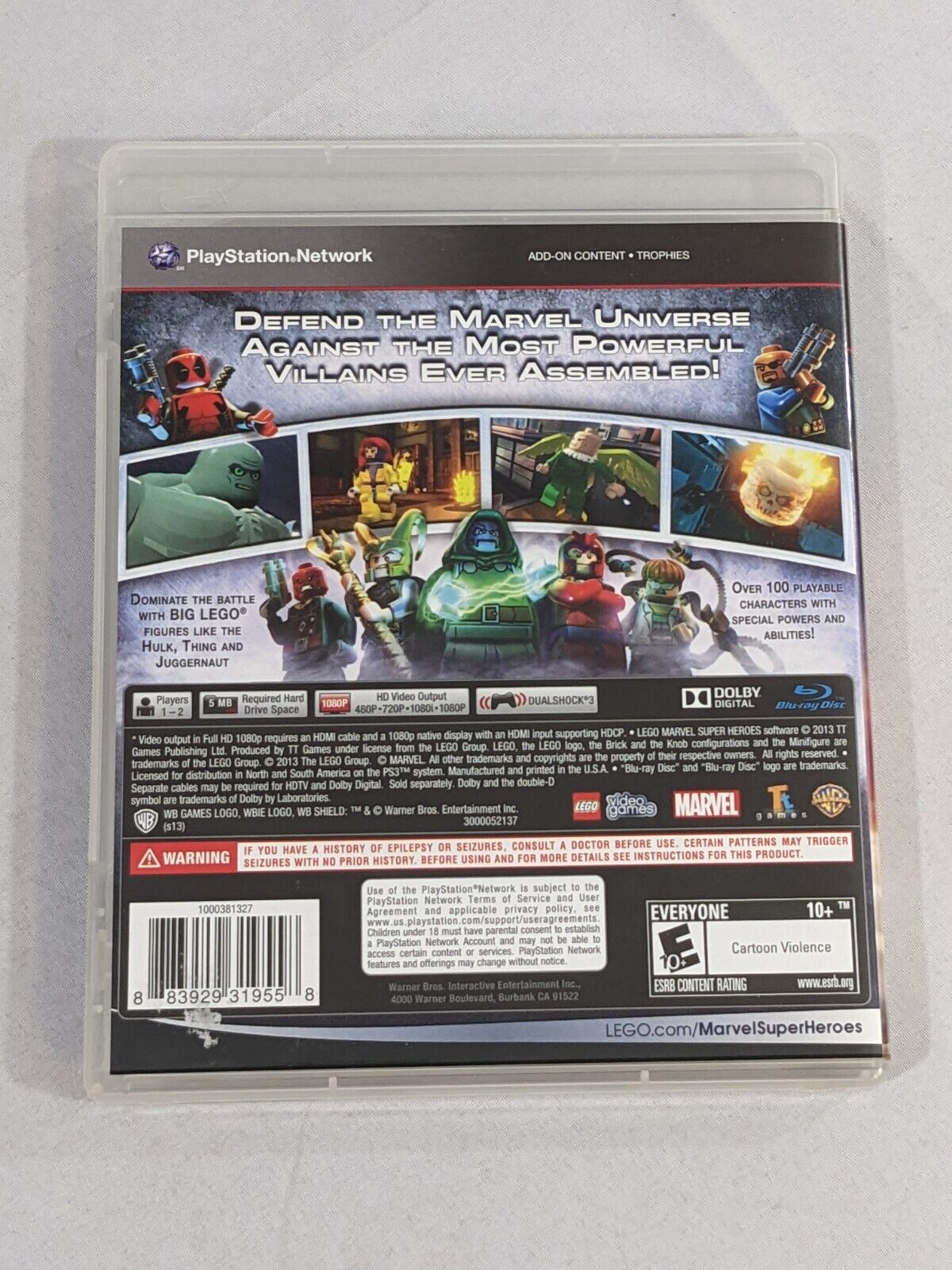 PS3 Lego: Marvel Super Heroes Video Game Disc Playstation 3