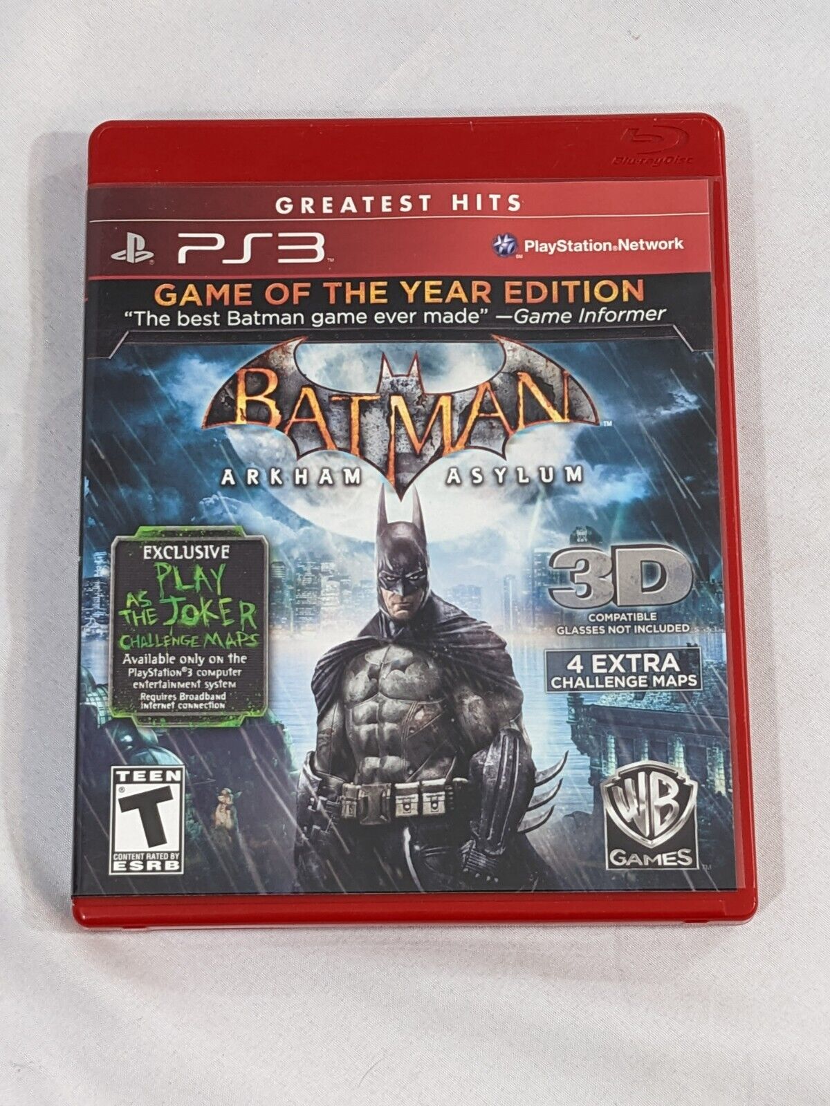 PS3 Batman Arkham Asylum Game of the Year Edition GOTY Game Disc Greatest Hits