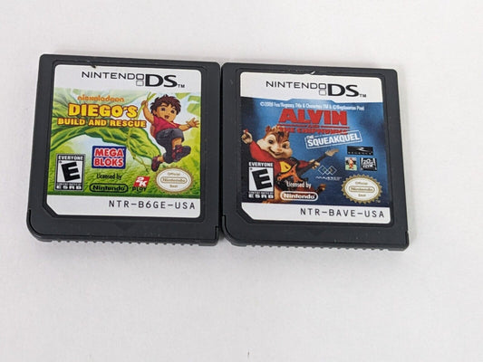 Lot of 2 Nintendo DS Diego's Build & Rescue Alvin & The Chipmunks The Squeakquel