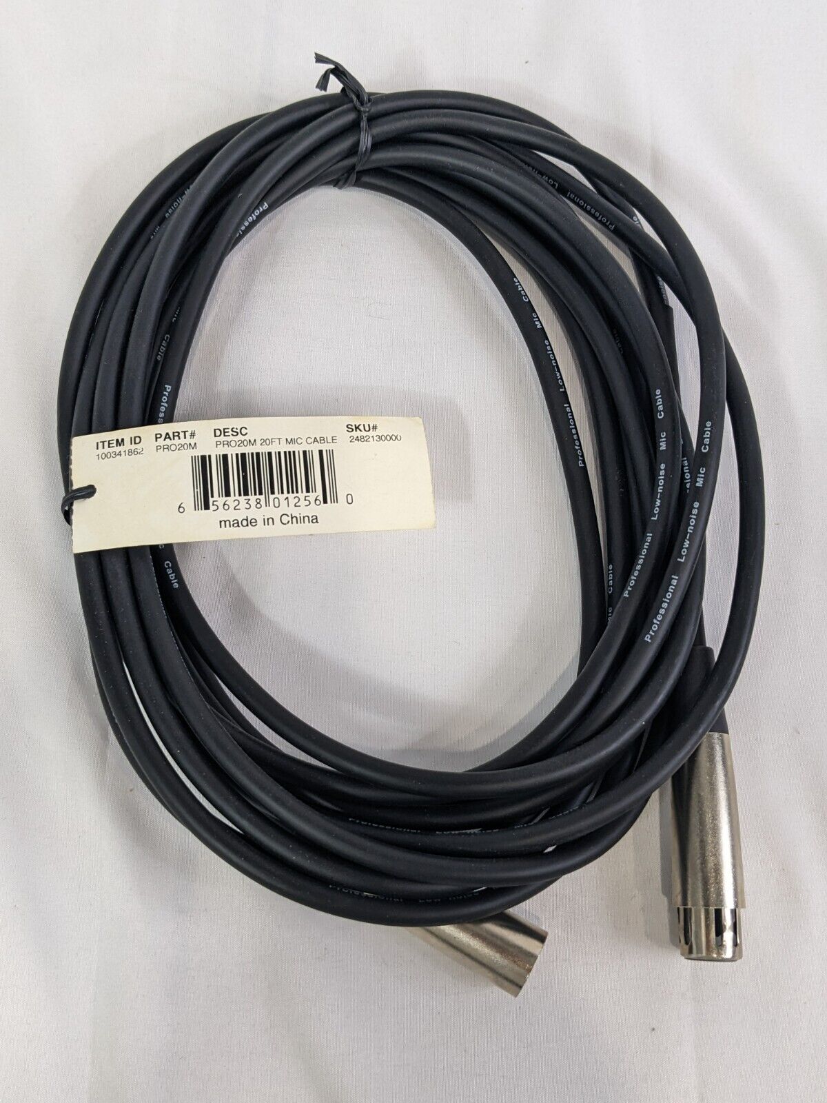 Professional Low-Noise Microphone Cable PRO20M 20ft Mic Cable