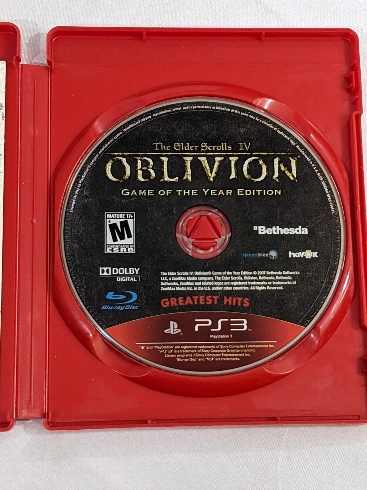 PS3 The Elder Scrolls IV Oblivion Game of the Year Edition Greatest Hits GOTY