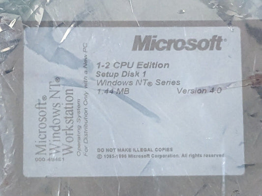 Microsoft Windows NT Workstation Operating System 1-2 CPU Edition Version 4.0