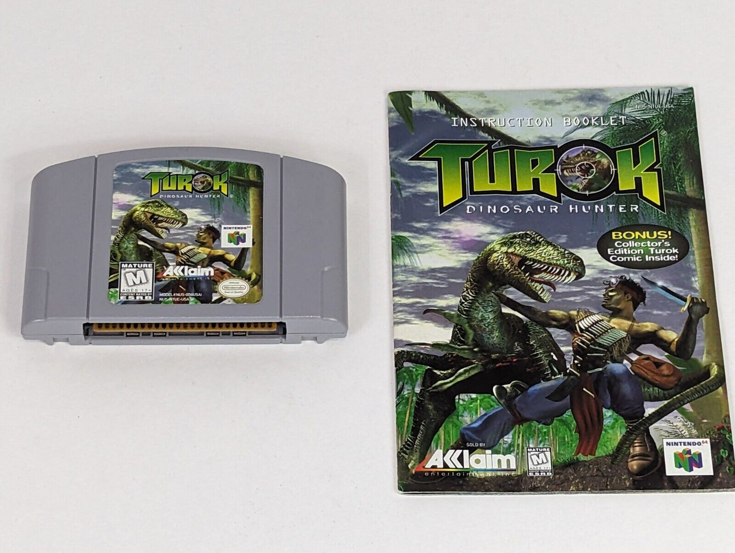 Nintendo 64 Turok: Dinosaur Hunter Video Game Pak & Instruction Booklet