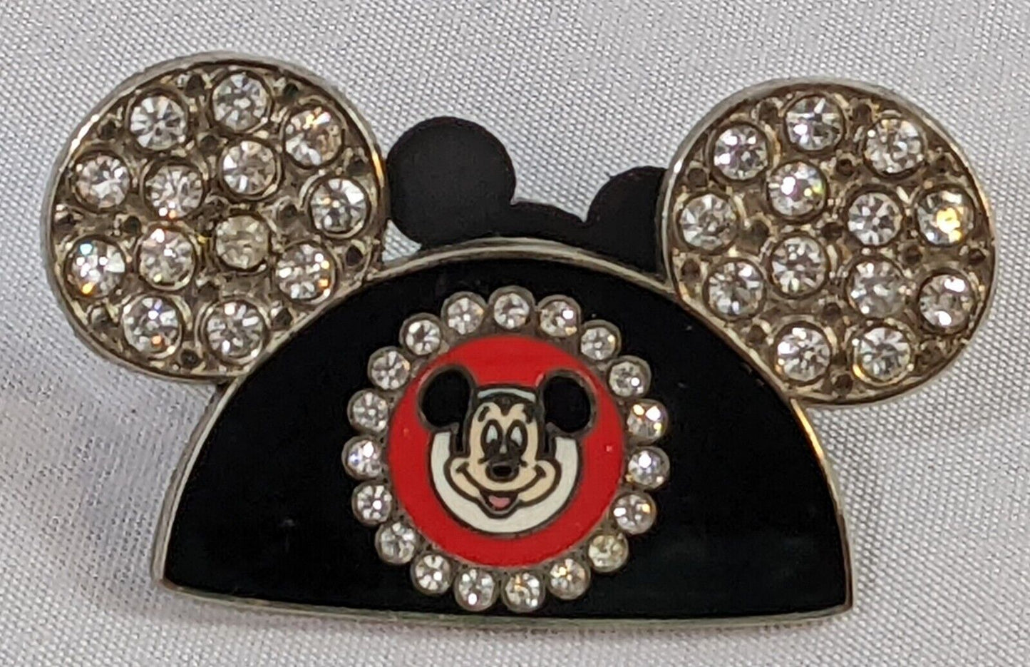 Disney Official Pin Trading 2005 Mickey Mouse Ears with Stone Embellish