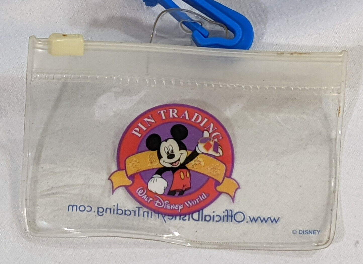 Walt Disney World ID Lace Lanyard Blue with Pin Trading Pins Storage Carrier