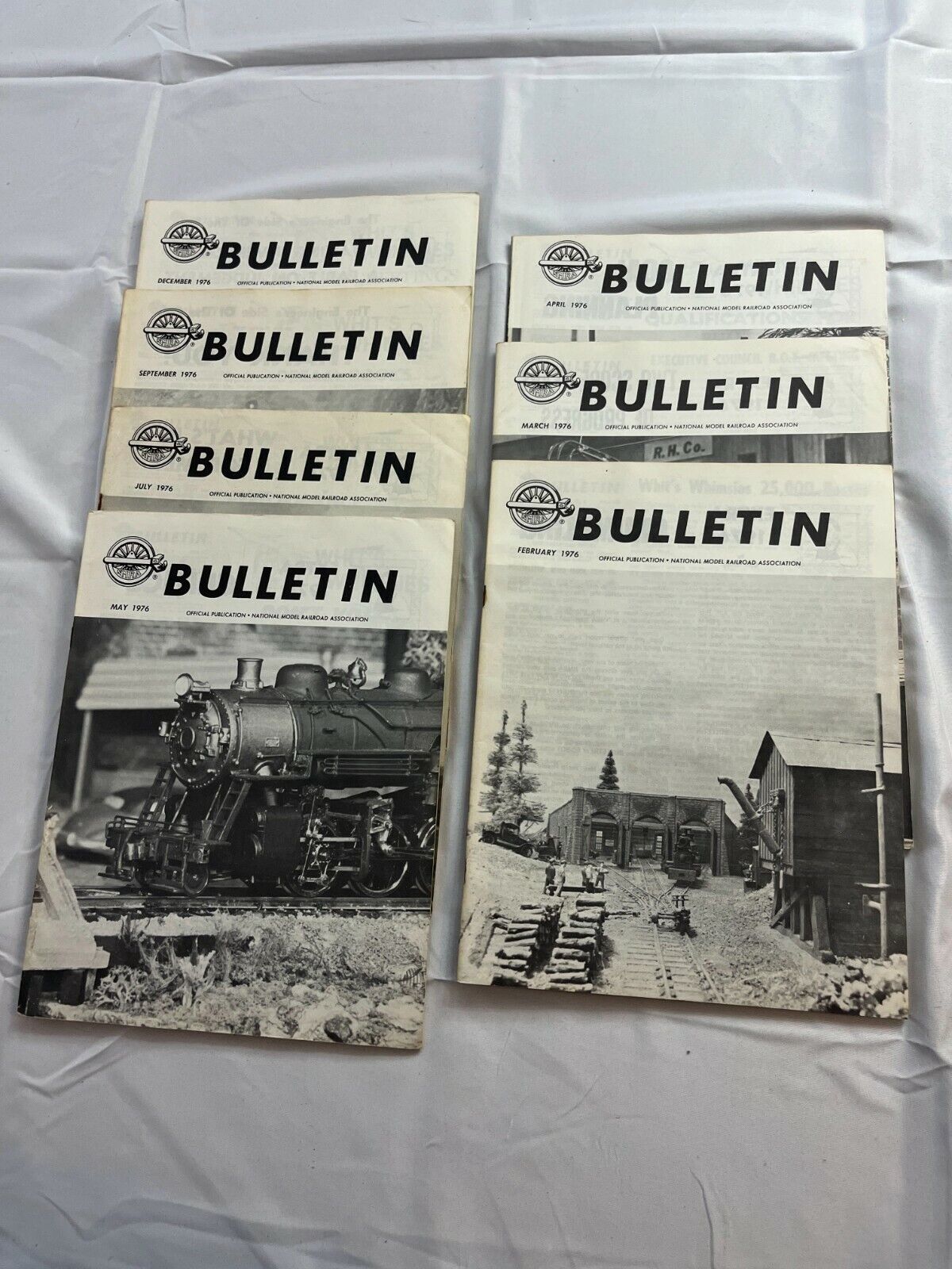 Lot of 7 NMRA Bulletin 1976 Monthly Issue Magazine Collectible