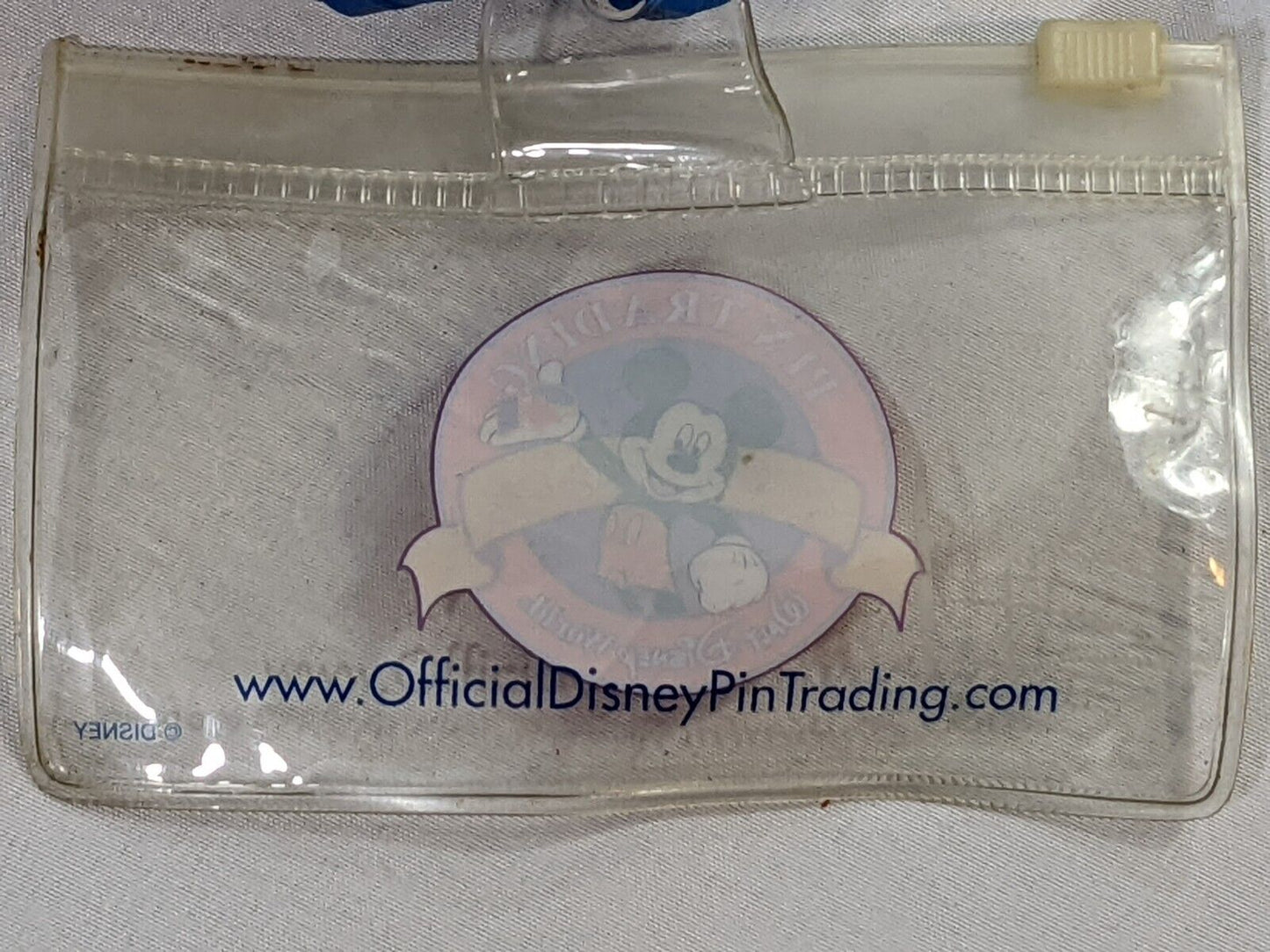 Walt Disney World ID Lace Lanyard Blue with Pin Trading Pins Storage Carrier