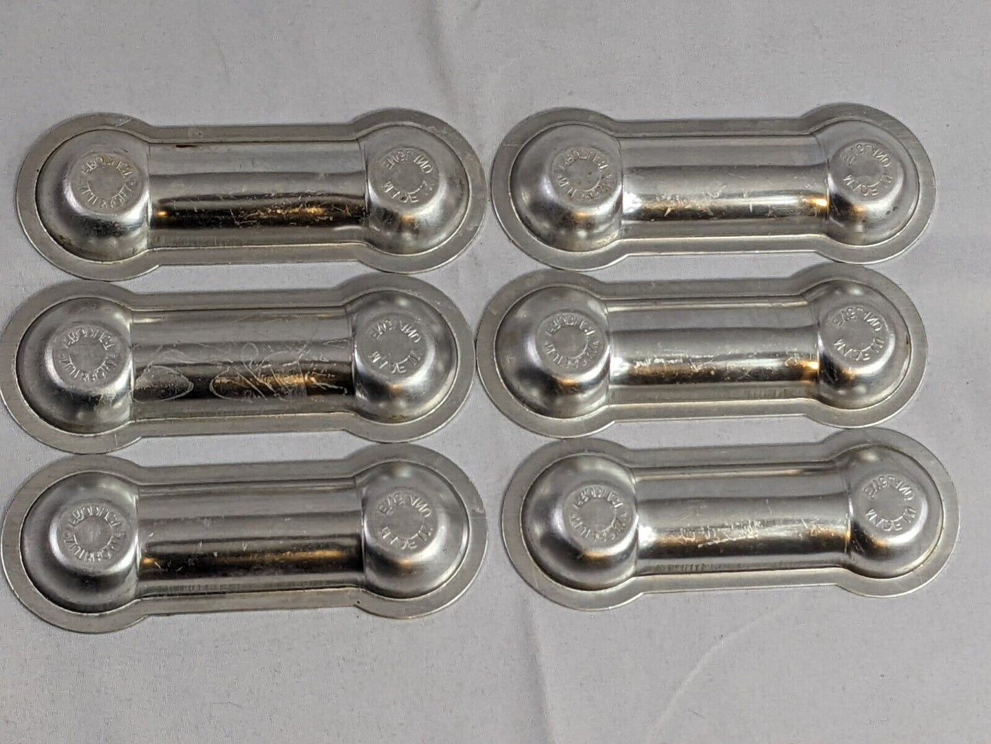 Lot of 6 Vintage Nutbrown Eclair Sponge Finger Molds Aluminum Made in England