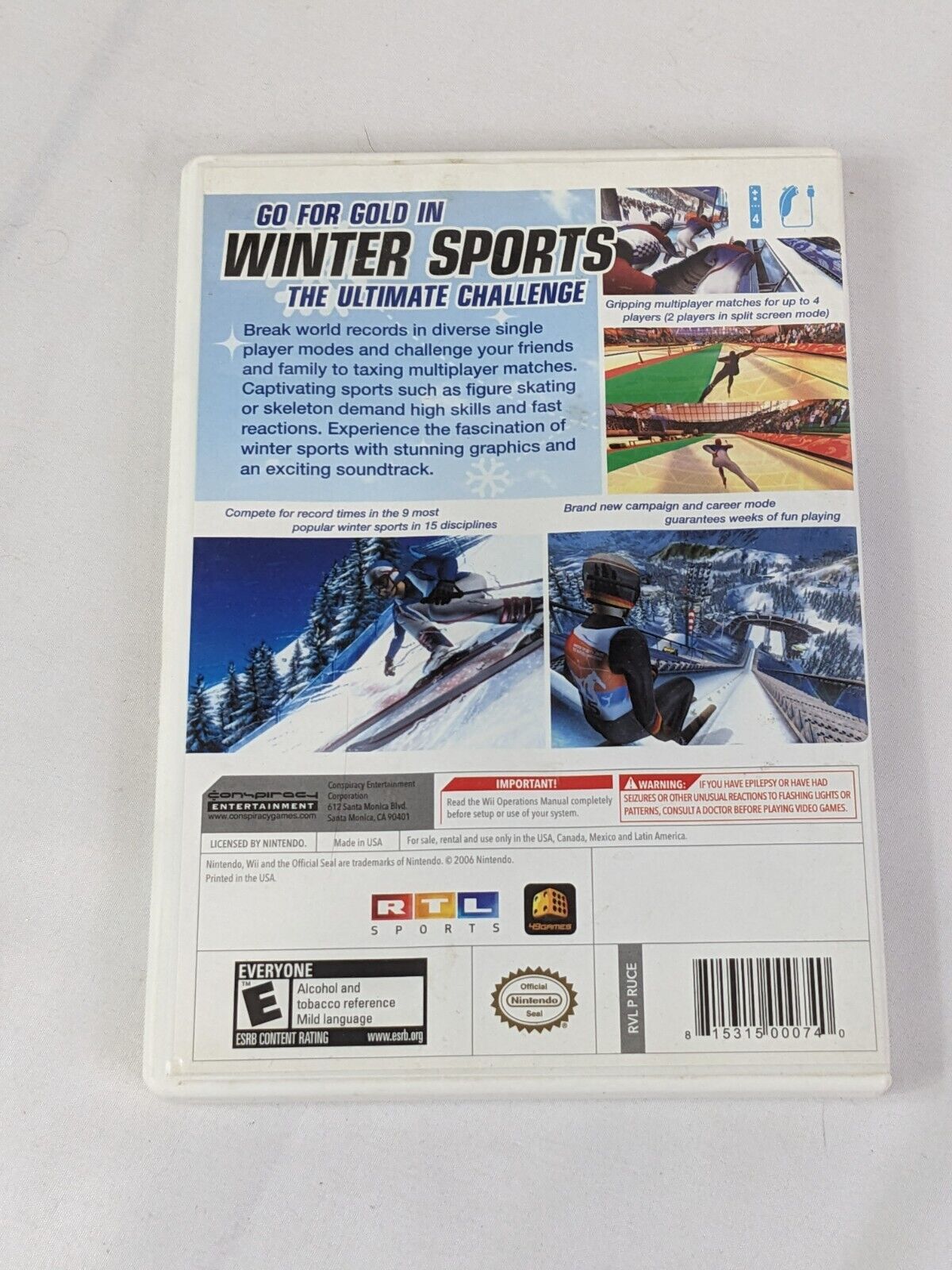 Nintendo Wii Winter Sports The Ultimate Challenge Video Game CASE ONLY! NO GAME!