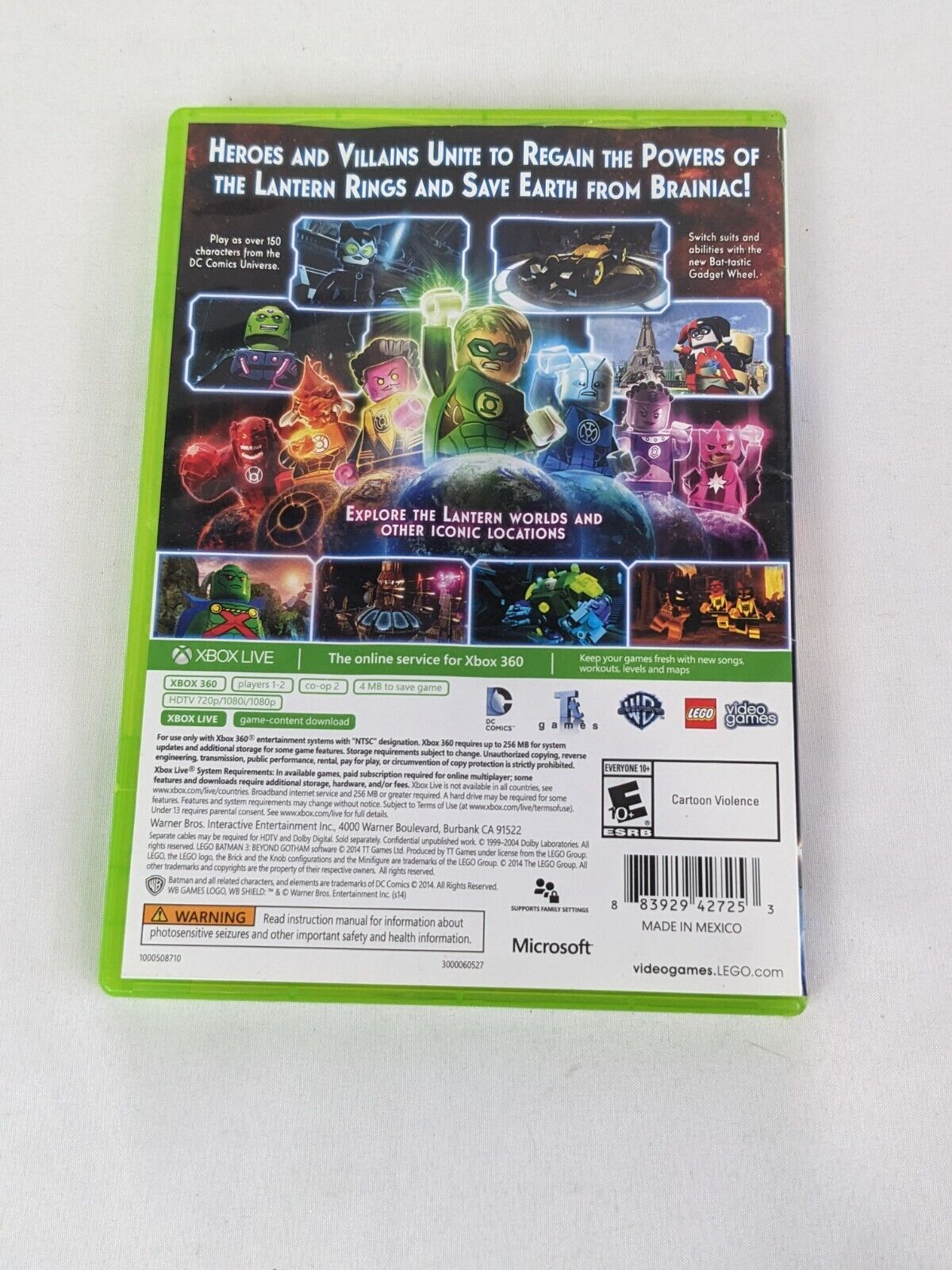 Microsoft XBOX 360 LEGO Batman 3 Beyond Gotham Video Game Disc CASE and Manual