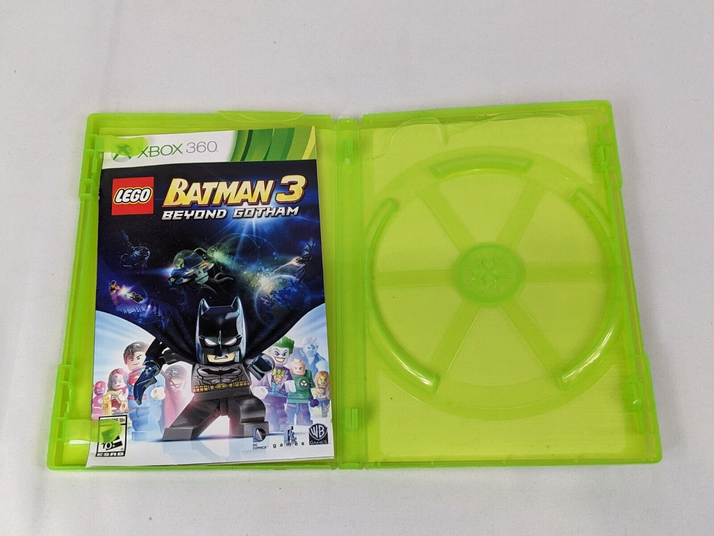 Microsoft XBOX 360 LEGO Batman 3 Beyond Gotham Video Game Disc CASE and Manual