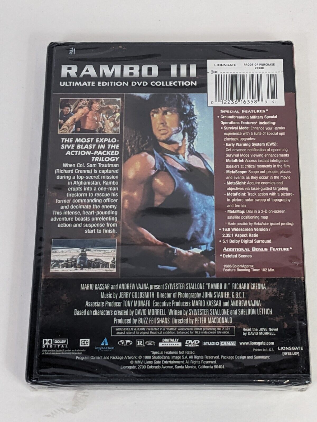 Sylvester Stallone Rambo III 3 Ultimate Edition DVD Movie Collection