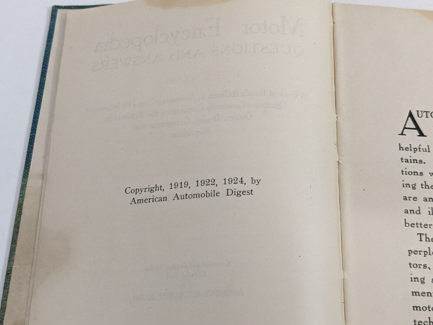 Vintage Motor Encyclopedia Questions and Answers American Automobile Digest 1925