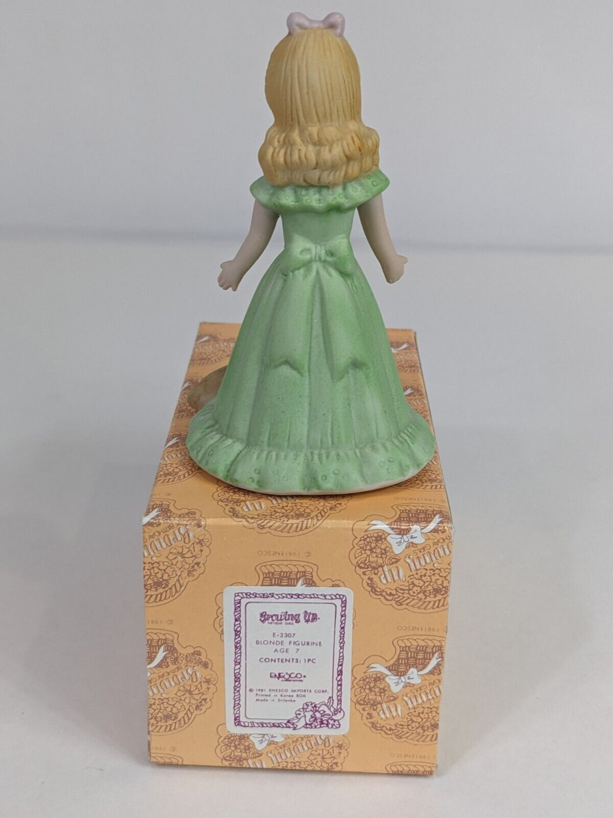 Growing Up Birthday Girls E-2307 Blonde Figurine Age 7 Enesco Home Display Decor