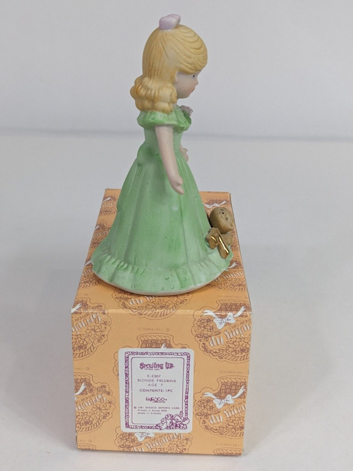 Growing Up Birthday Girls E-2307 Blonde Figurine Age 7 Enesco Home Display Decor