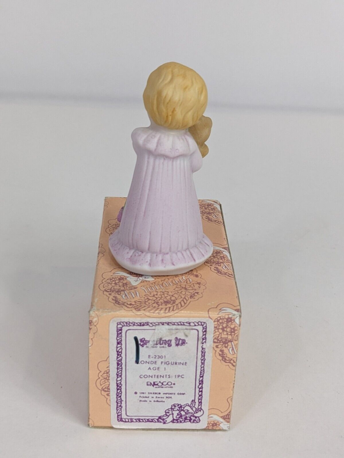 Growing Up Birthday Girls E-2301 Blonde Figurine Age 1 Enesco Home Display Decor