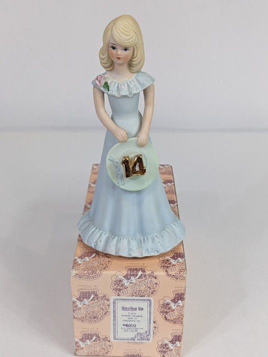 Growing Up Birthday Girls E-2314 Blonde Figurine Age 14 Enesco Home Decoration