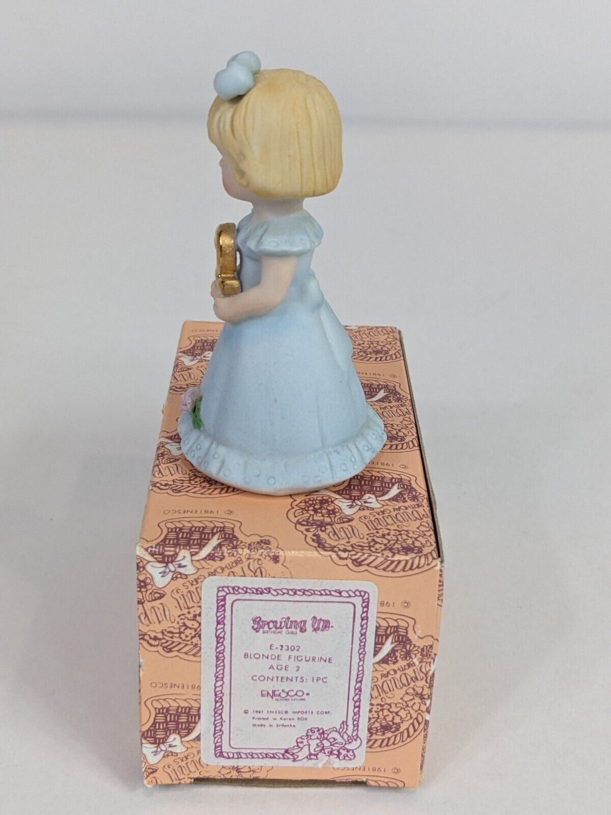 Growing Up Birthday Girls E-2302 Blonde Figurine Age 2 Enesco Home Display Decor