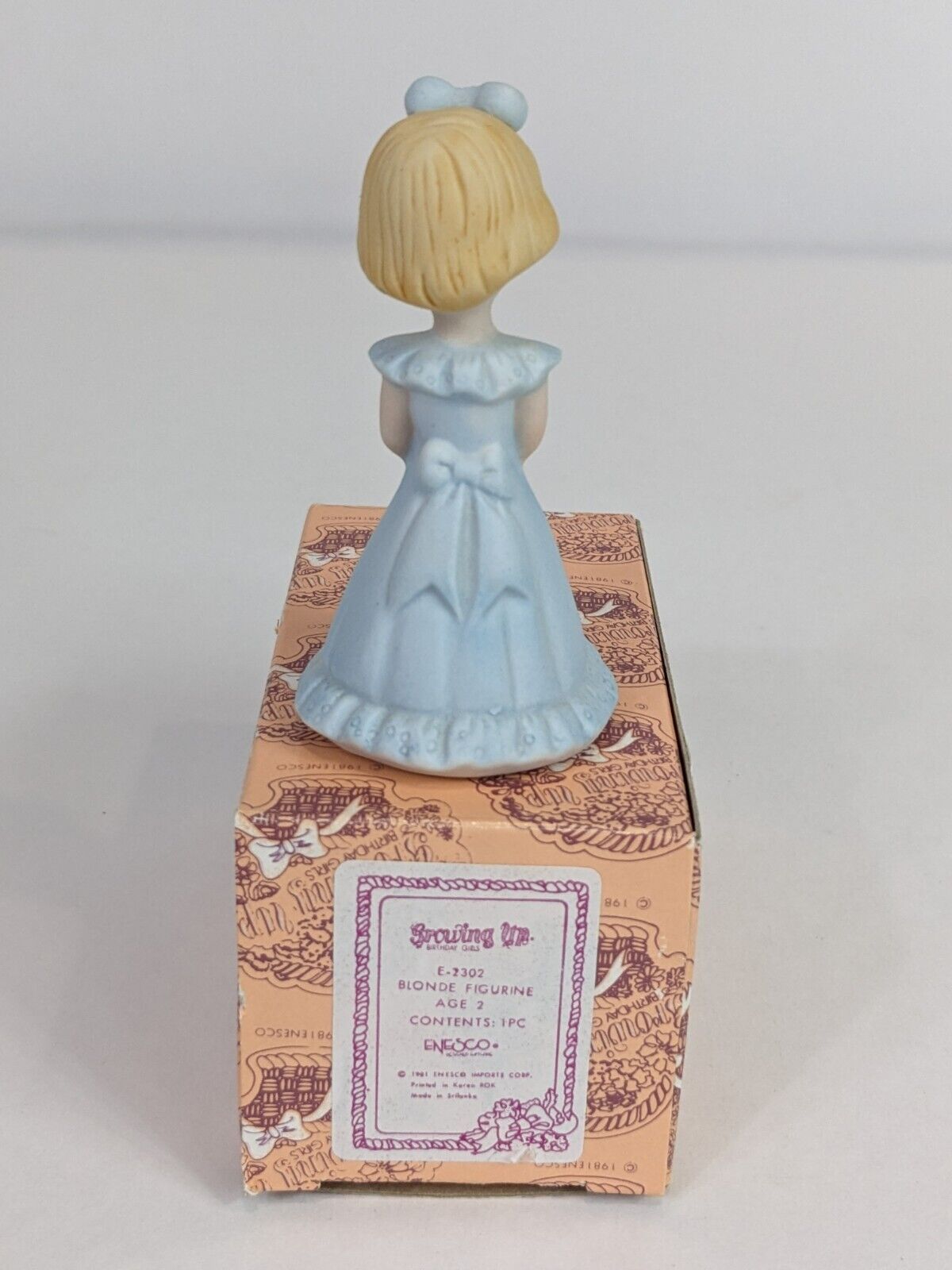 Growing Up Birthday Girls E-2302 Blonde Figurine Age 2 Enesco Home Display Decor