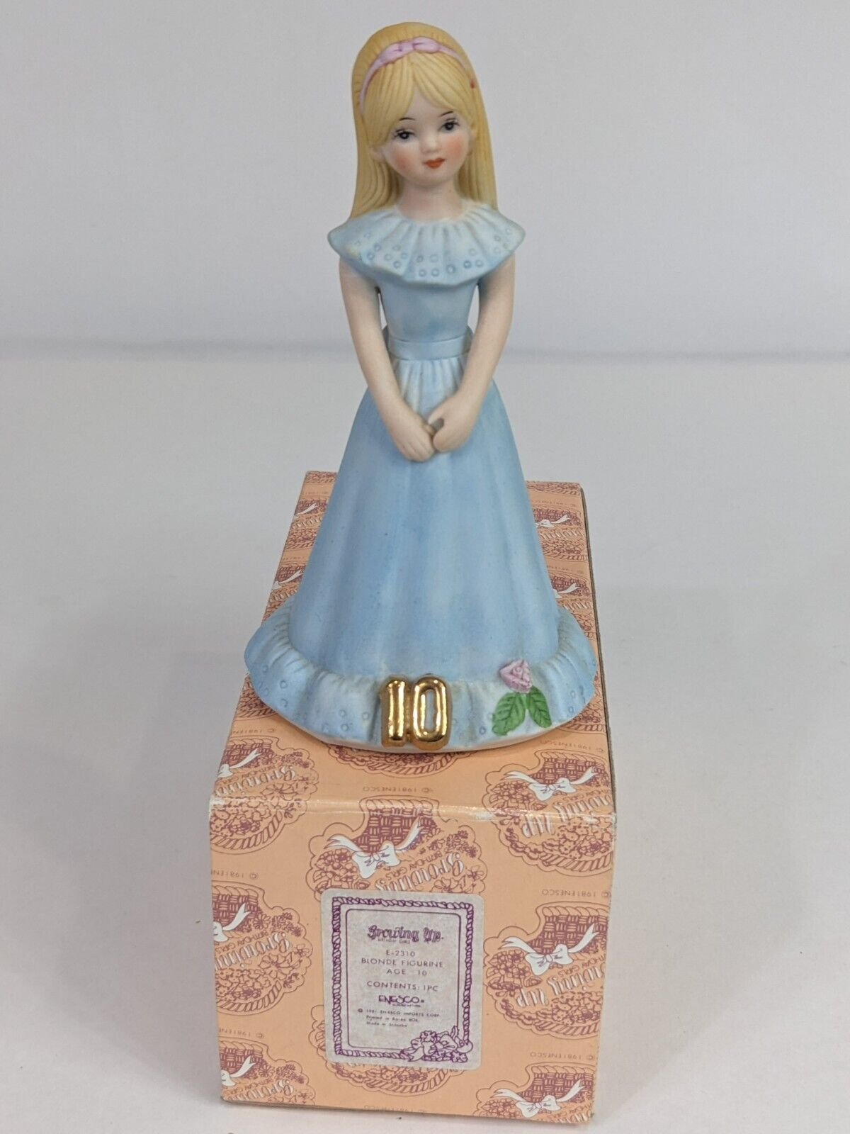 Growing Up Birthday Girls E-2310 Blonde Figurine Age 10 Enesco Home Decoration