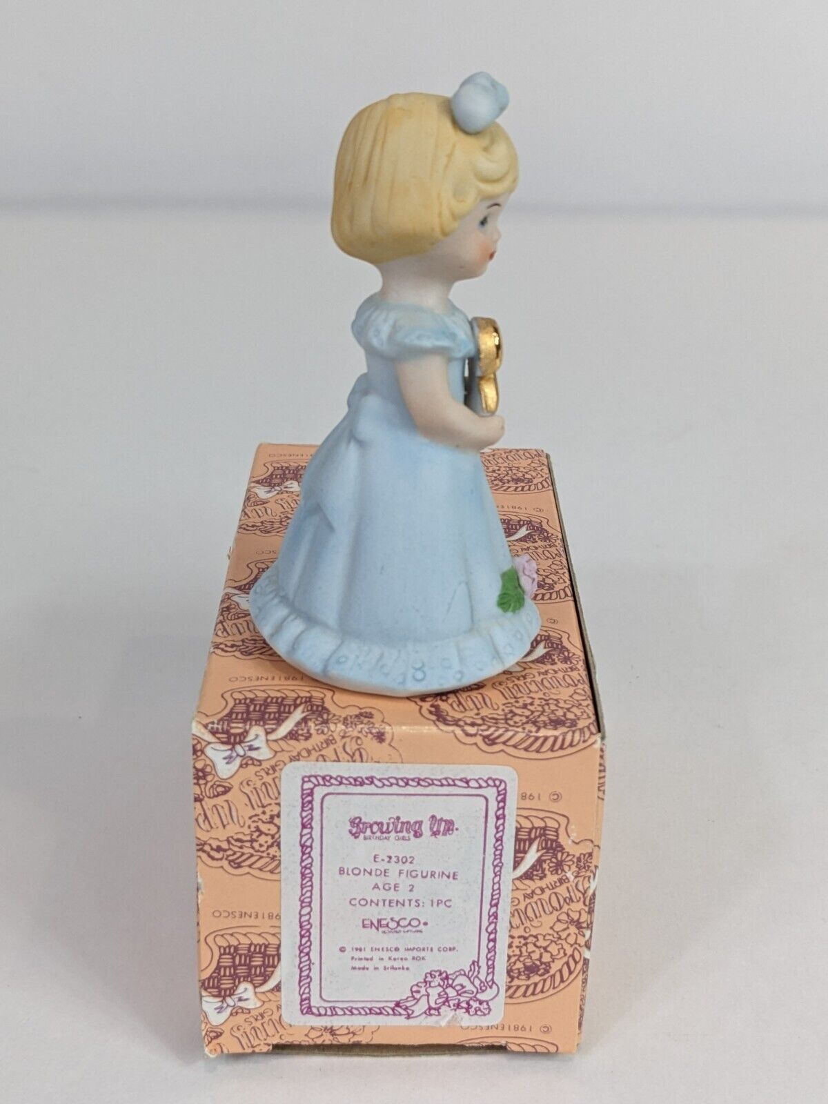 Growing Up Birthday Girls E-2302 Blonde Figurine Age 2 Enesco Home Display Decor