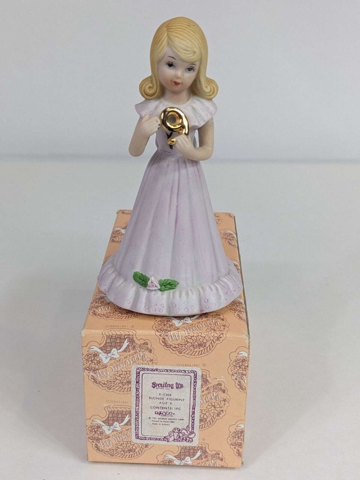 Growing Up Birthday Girls E-2309 Blonde Figurine Age 9 Enesco Home Display Decor