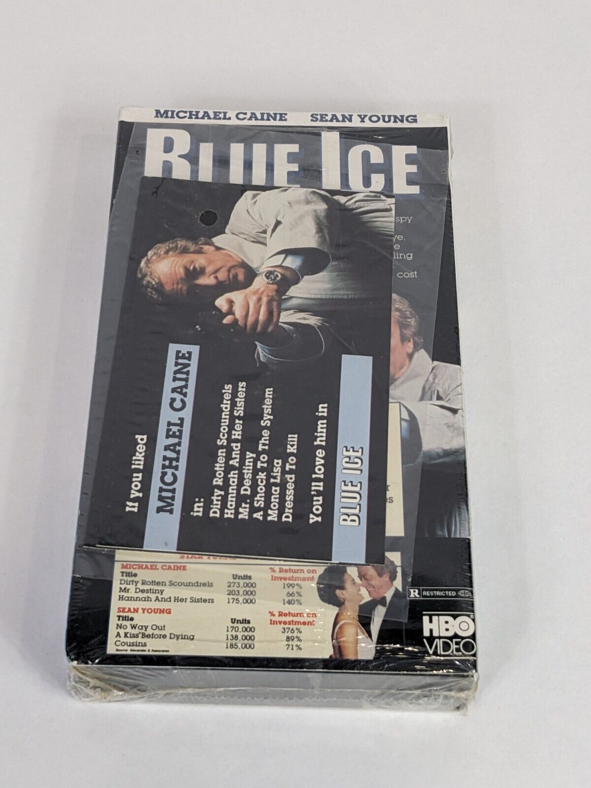 Blue Ice HBO Video VHS Tape Sealed Screening Copy Michael Caine Sean Young RARe