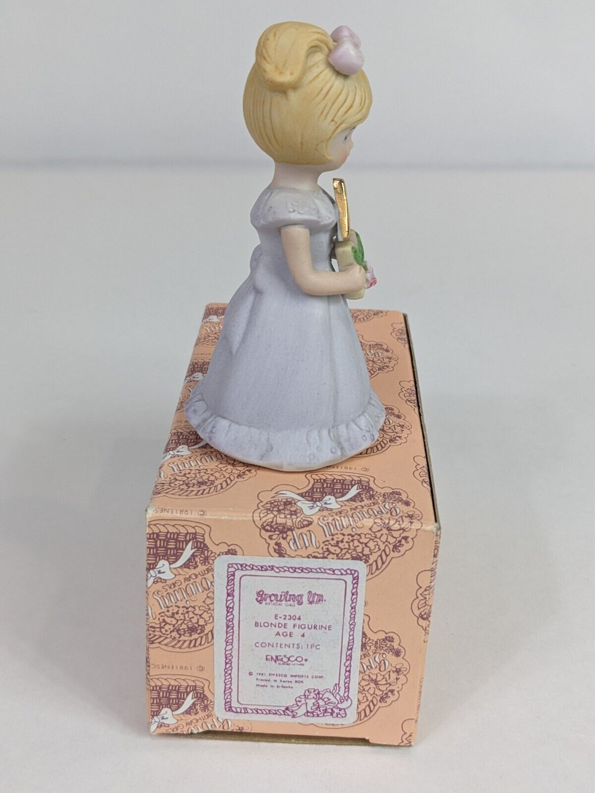 Growing Up Birthday Girls E-2304 Blonde Figurine Age 4 Enesco Home Display Decor