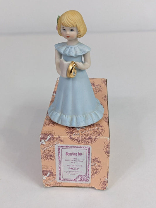 Growing Up Birthday Girls E-2306 Blonde Figurine Age 6 Enesco Home Display Decor