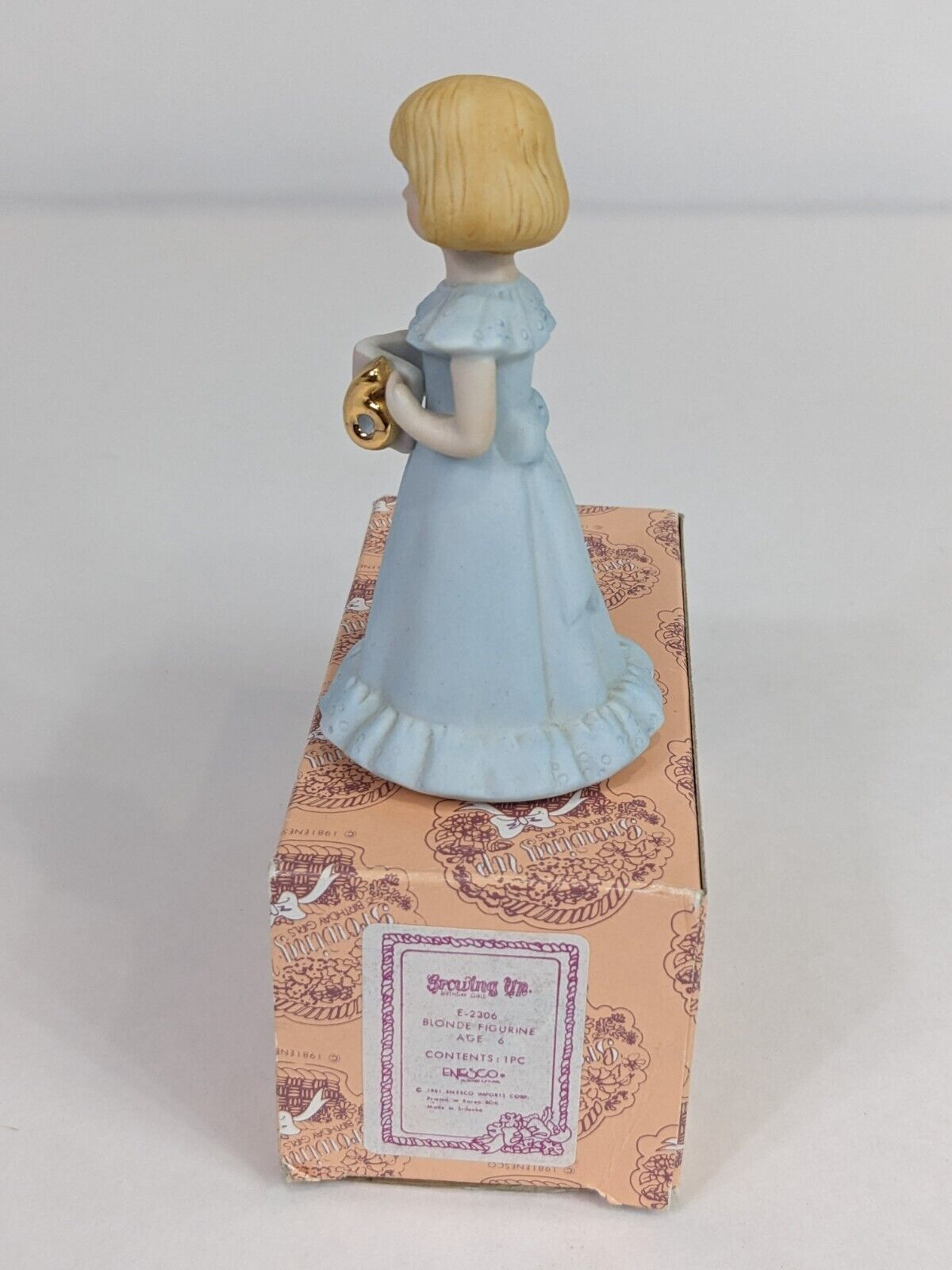 Growing Up Birthday Girls E-2306 Blonde Figurine Age 6 Enesco Home Display Decor