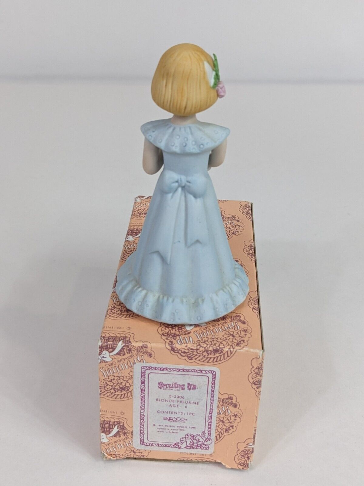 Growing Up Birthday Girls E-2306 Blonde Figurine Age 6 Enesco Home Display Decor