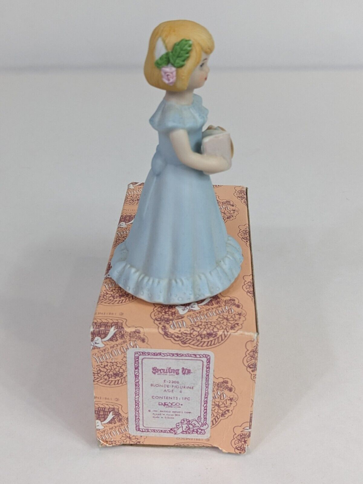 Growing Up Birthday Girls E-2306 Blonde Figurine Age 6 Enesco Home Display Decor