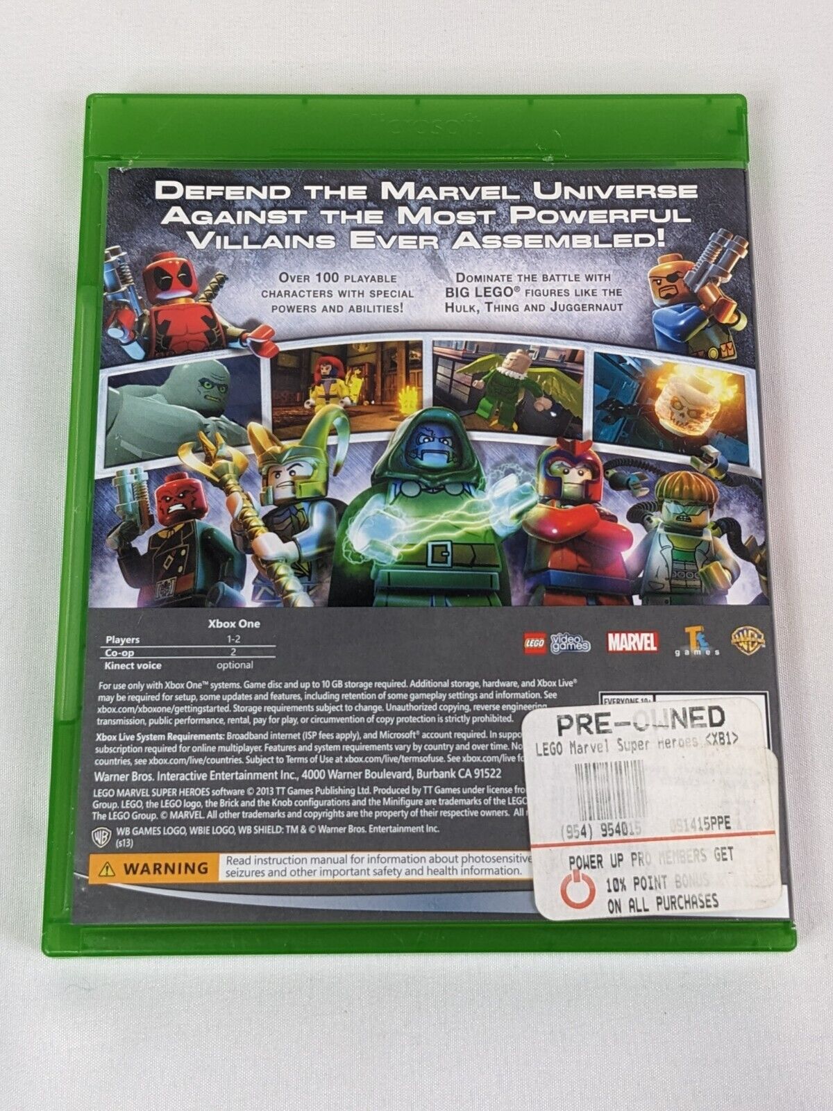 Microsoft Xbox One Lego: Marvel Super Heroes Video Game Disc