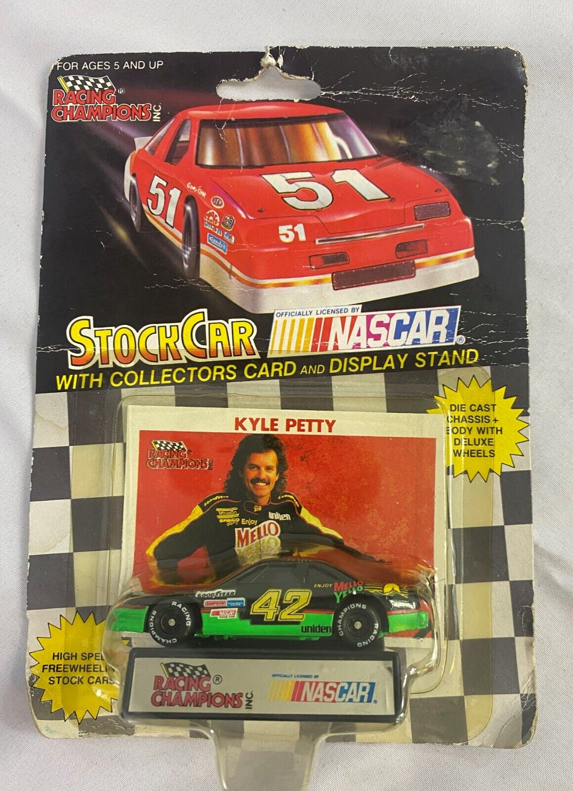 Racing Champions StockCar Kyle Petty Die Cast w/ Collectors Card & Display Stand