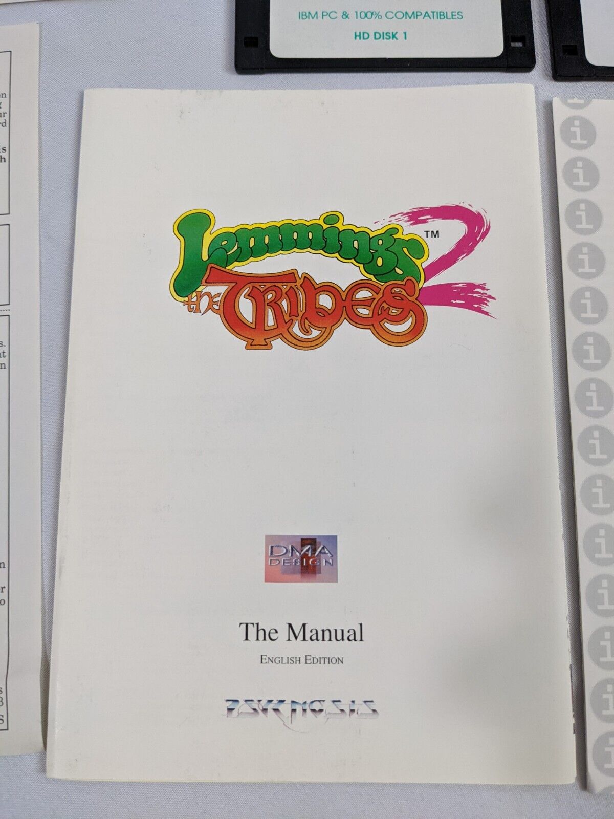 Complete Lemmings 2 The Tribe IBM PC Installer HD Disk 1 & 2 with Manual No box