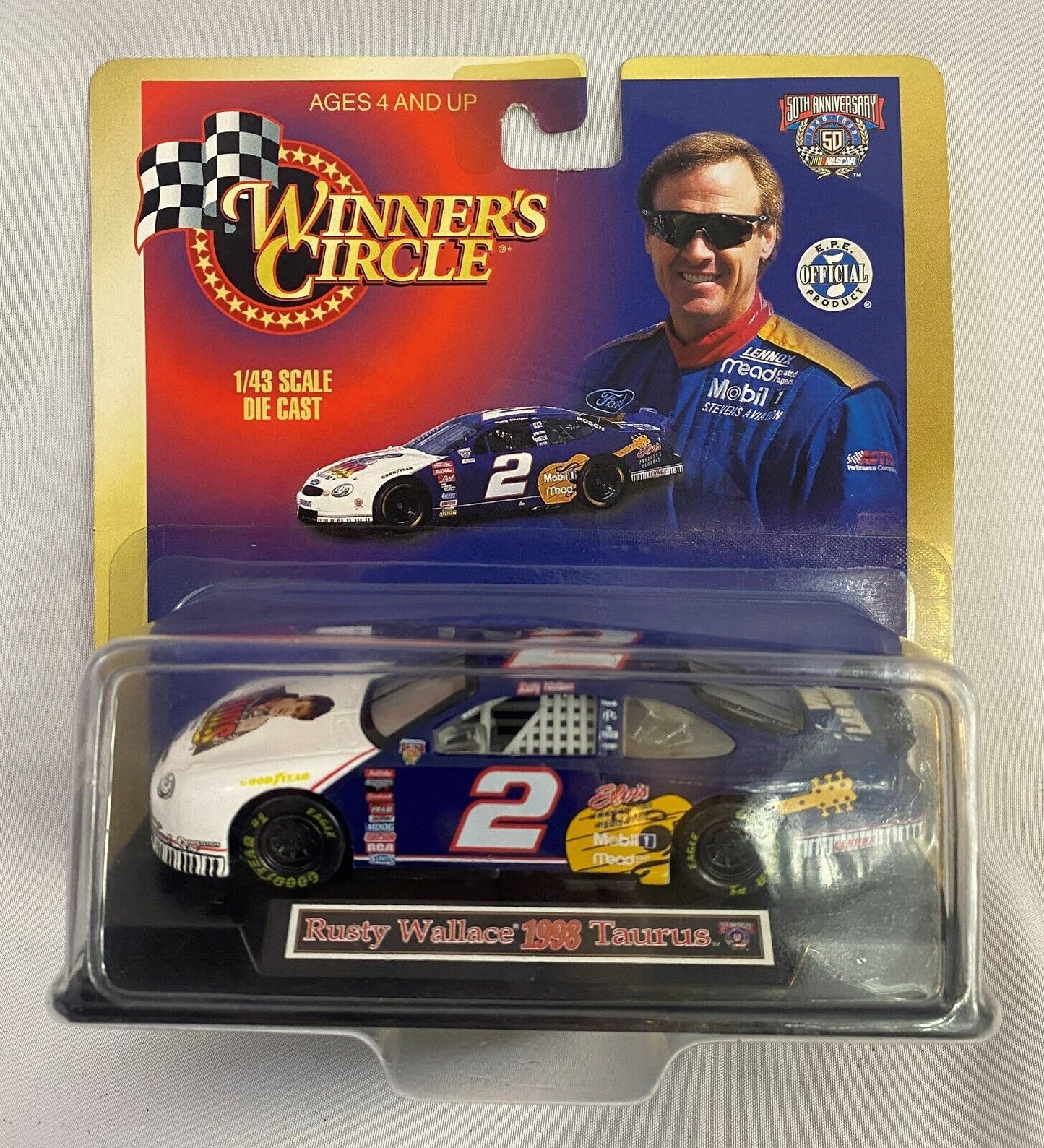 Winner's Circle 1:43 Scale Die Cast Rusty Wallace Nascar 50th Anniversary #2