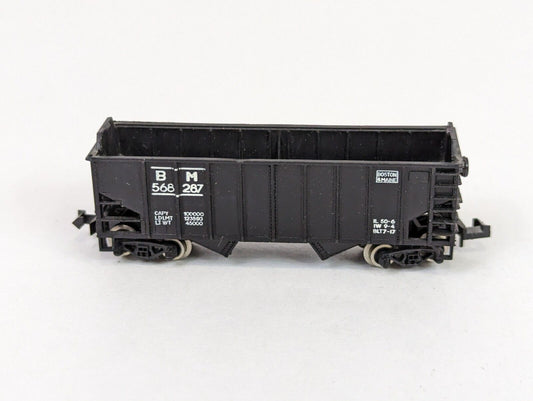 Life-Like N-Scale S785C Hopper Short Boston & Maine Twin Bay Open BM568287 Black