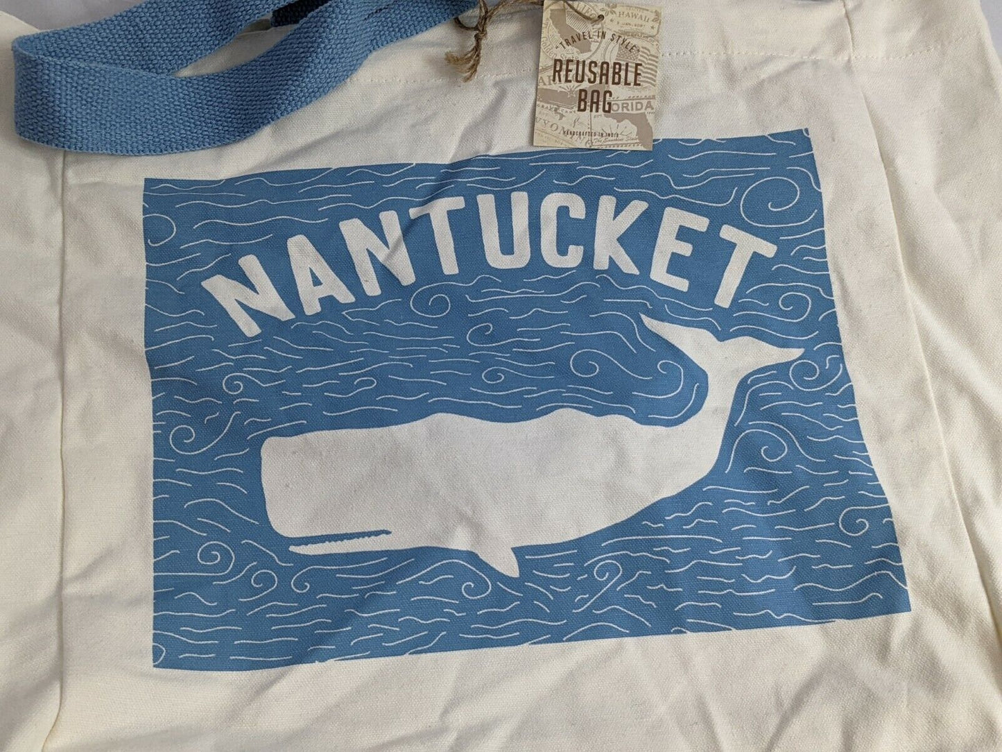 Nantucket Large Reusable Canvas Tote Bag & All-Purpose Carry-All