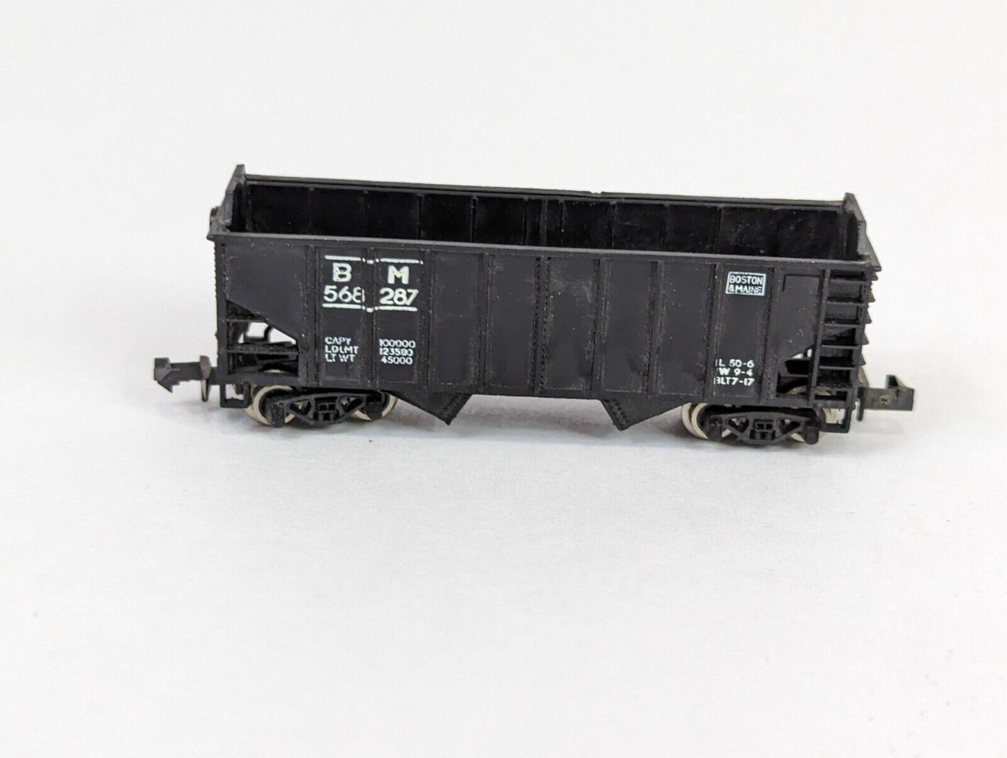 Life-Like N-Scale S785C Hopper Short Boston & Maine Twin Bay Open BM568287 Black