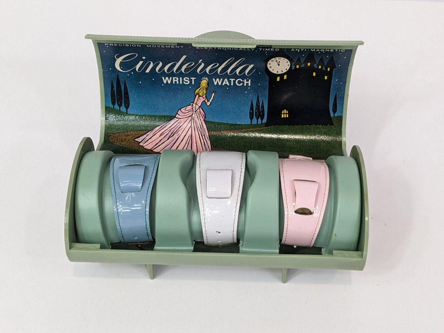 Bradley Cinderella Wristwatch Strap Only Lot of 3 Pink White Blue with Case