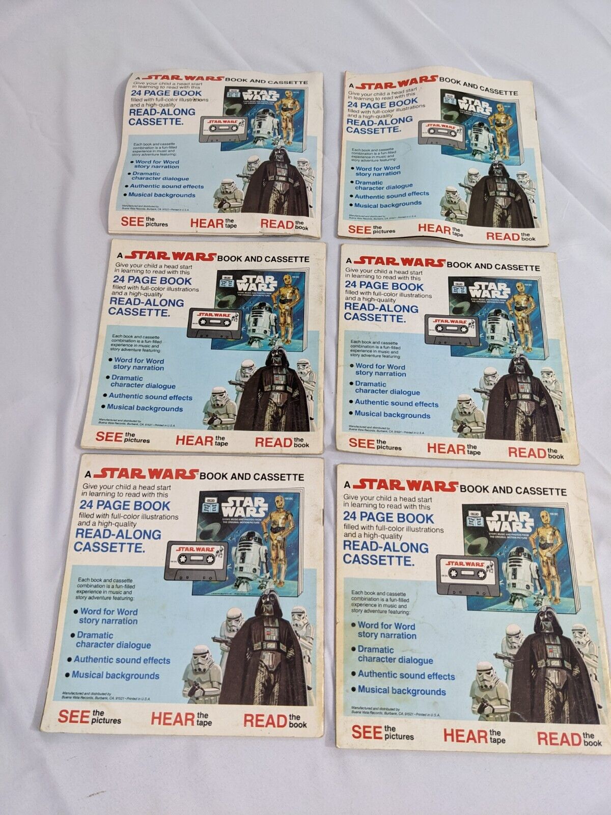 Star Wars 24-Page Read-Along Book Lot of 6 Collectibles