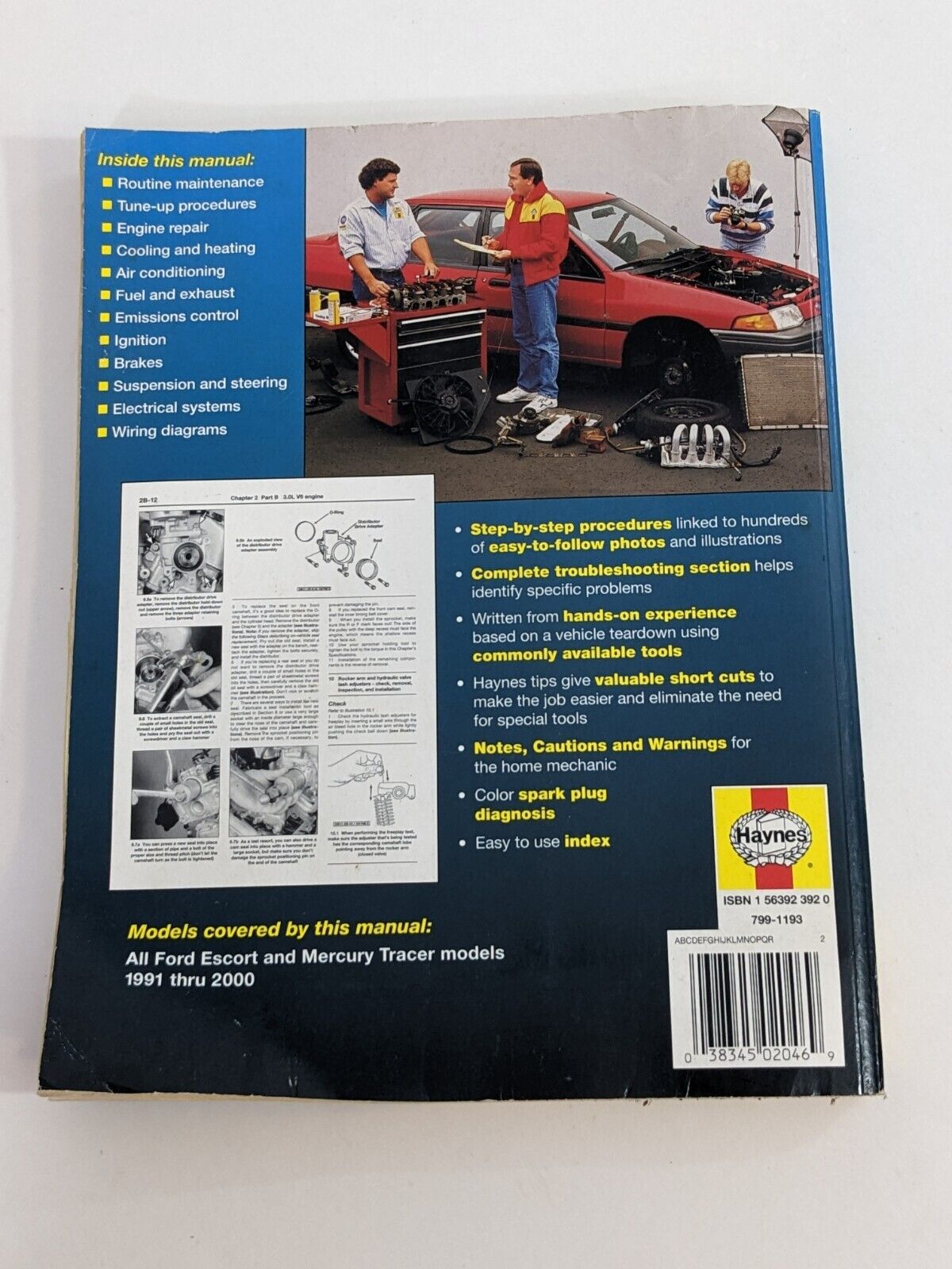 Haynes Repair Manual Ford Escort & Mercury Tracer 1991 thru 2000 Paperback