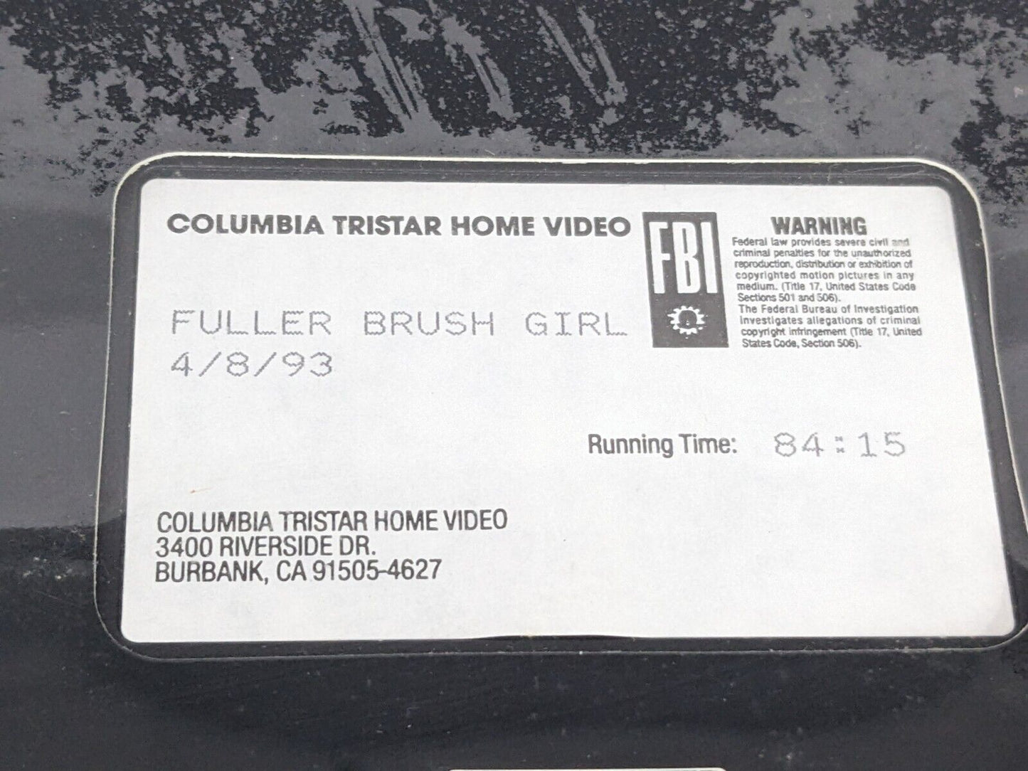 Fuller Brush Girl Columbia Tristar Home Video  Screening Copy VHS Tape RARE