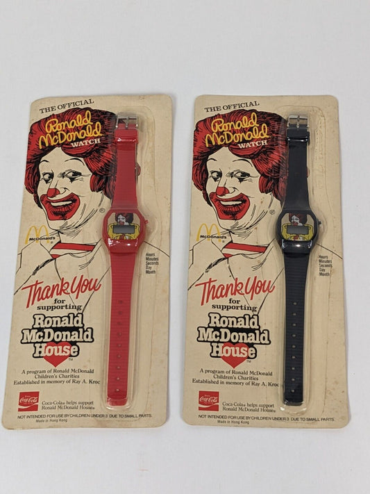 The OfficialRonald McDonald Watch Coca Cola Vintage Red/Black LOT OF 2