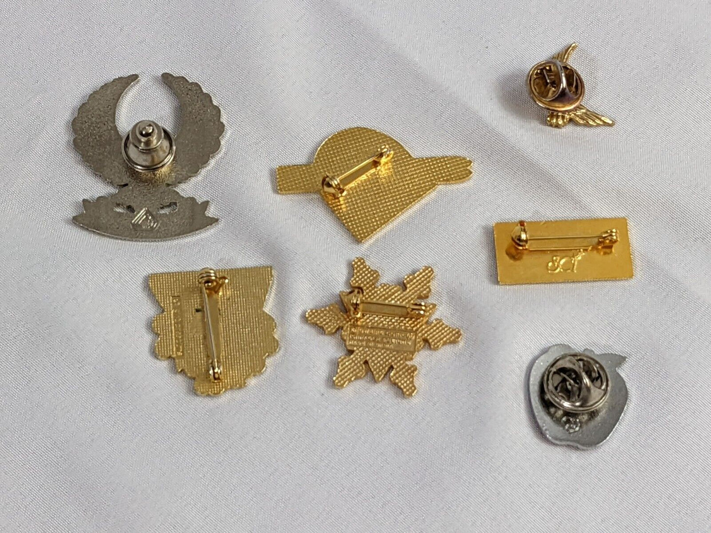 Various Lapel Pin Badge Collectible Set LOT OF 7 Ski Teacher Music Resort