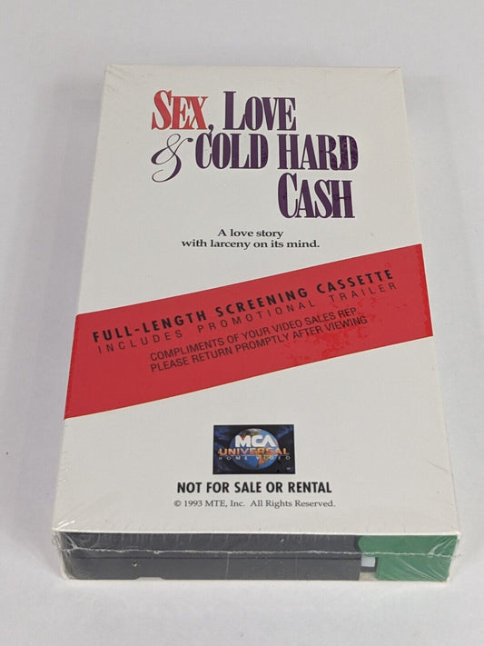 Sex Love & Cold Hard Cash Full-Length Screening Cassette VHS Mystery Thriller