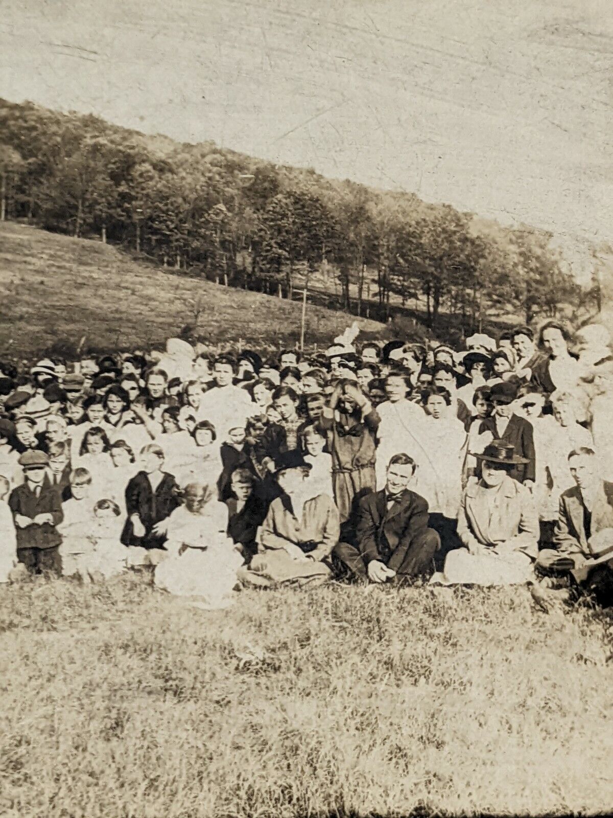 Vintage School Students Teachers Photo Outdoor Family Day Photograph