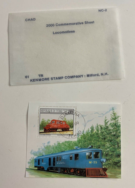Chad 2000 Commemorative Sheet Locomotives Postage Stamps Collectibles