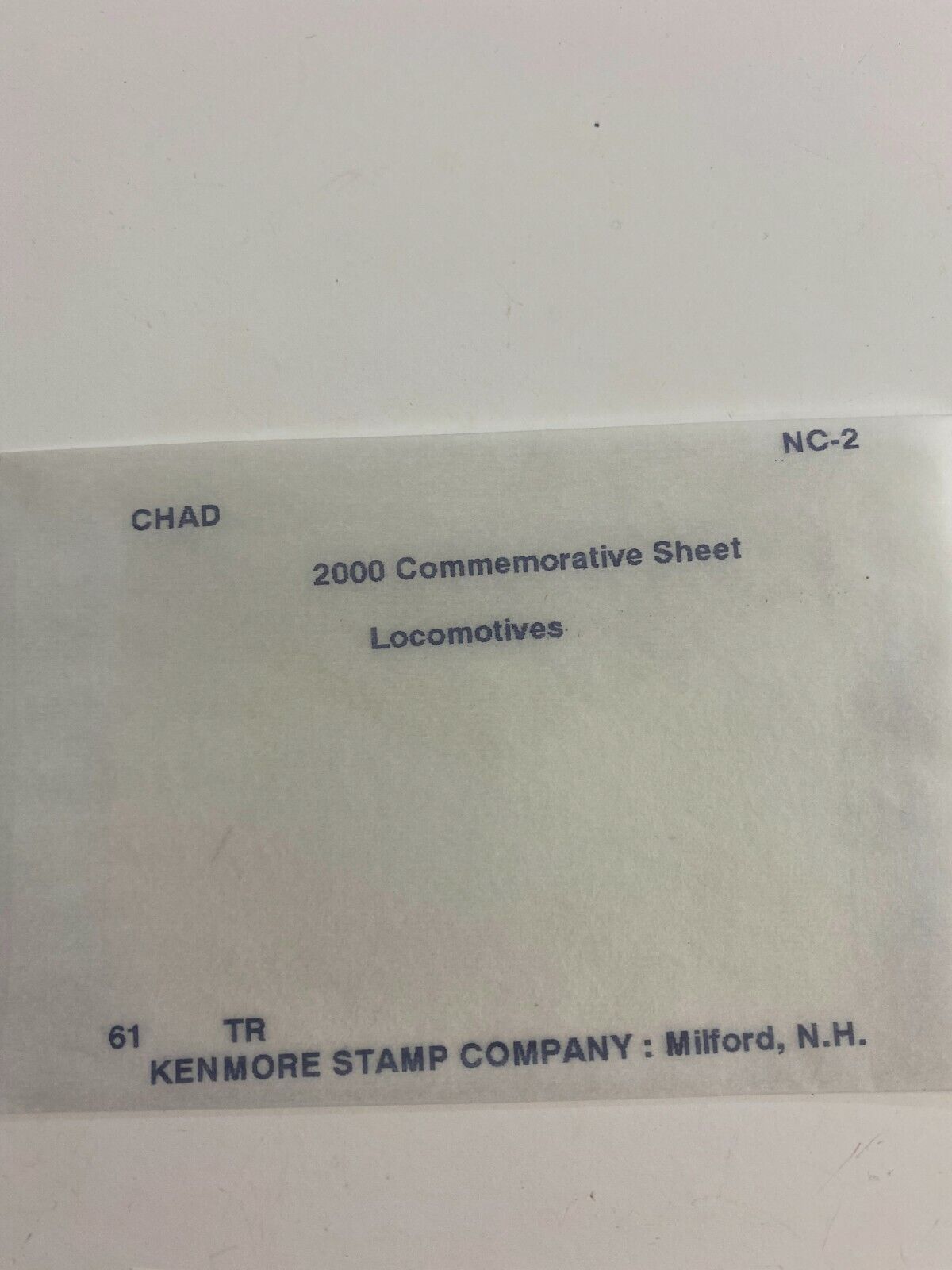 Chad 2000 Commemorative Sheet Locomotives Postage Stamps Collectibles